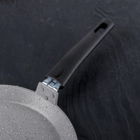 Pancake pan, d = 24 cm, plastic handle, anti -stick coating, light marble color-2