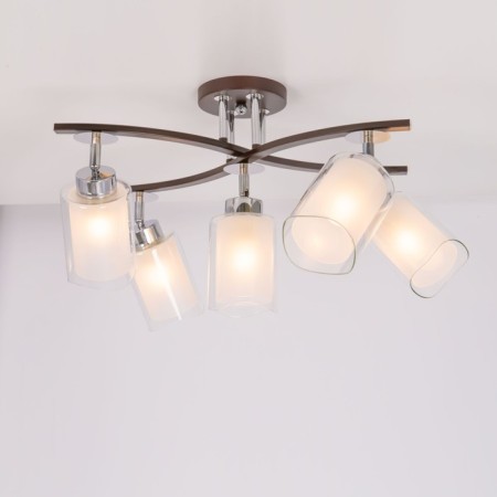 Ceiling chandelier Citilux "Fortune" CL156152, 47x36x35 cm, 5x75W, e27, brown color-3