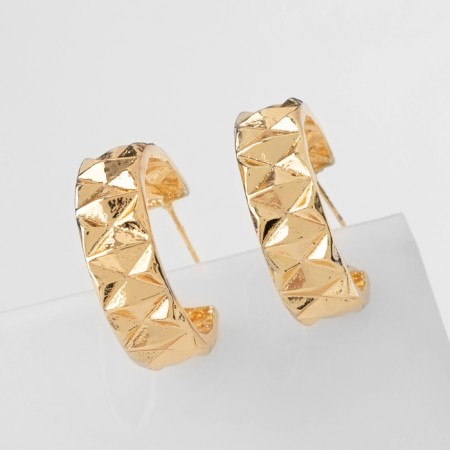 Earrings “Geometry” Ornament, Color Gold, D = 2.8 cm-1