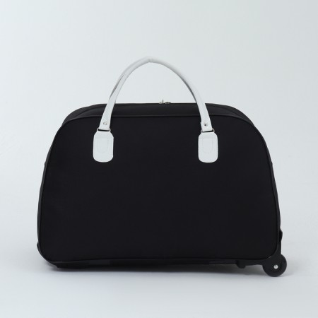 Road bag on wheels, external pocket, black color-1