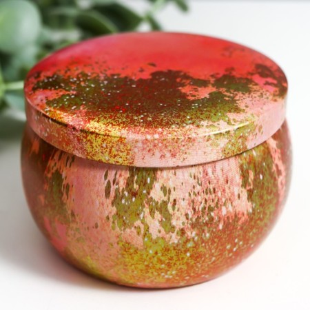 Casket Metal Round "Colored Marble with Golden Cracks" MIX 5x7x7 cm-2