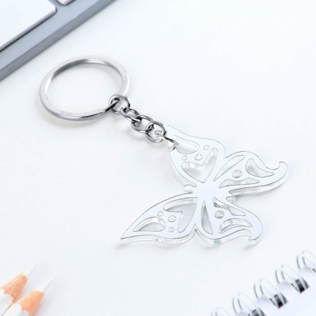 Key keychain acrylic mirror "butterfly", 5 x 4.4 cm-1