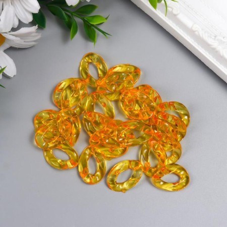 Decor for creativity plastic "Ring for the chain" transparent orange set 25 pcs 2.3x1.65 cm-2