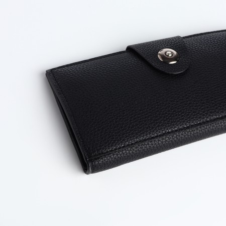 Men's purse on a magnet, a department for cards, coins, black color-3