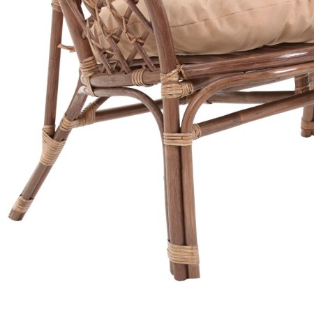 Garden Divan "Indo" from a rattan, with beige pillow/dark rattan, 113 x 68 x 71 cm-4