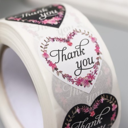 Stick Paper "Flower Heart" d = 2.5 cm 500 pcs in a roll 3x6.5x6.5 cm-3