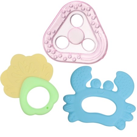 A set of silicone teethers “for the baby”, with a rattle, 3 pcs., I crush me-5