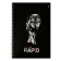 A4 notebook, 96 sheets in a cage on the Rapid crest, cover coated cardboard, glossy lamination, mix