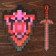 Set of wooden souvenirs "ruby weapon" shield, sword
