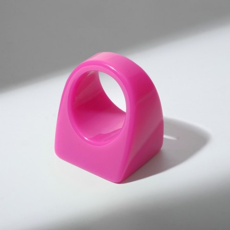 Ring Plastic "Square", raspberry color, 17 size-1