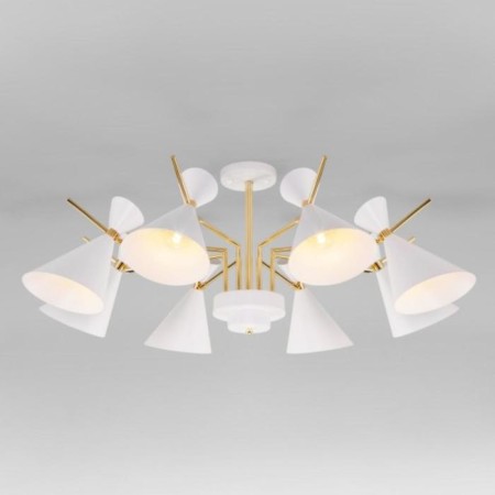 Apart chandelier, 8x60W E14, white color, gold-1