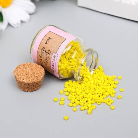 12/0 round beads in the bottle "Bright lemon" 20 g-1