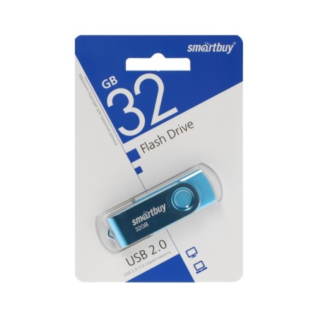Flash drive Smartbuy Twist, 32 GB, USB 2.0, th Up 25 MB/s, PBU up to 15 Mb/s, blue-3
