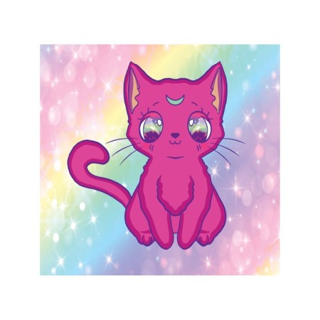 Organizer in a bath on suction cups “Cat on the Rainbow”, for storing toys and little things, size 33x39 cm-1