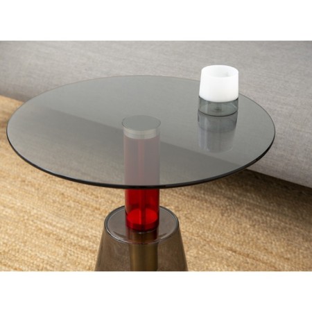 Coffee table amalie, 500 × 500 × 520 mm, gray / red color-1