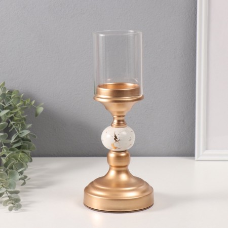 Summary Metal for 1 candle "Marble Ball with Gold" 19.5x11.5x11.5 cm
