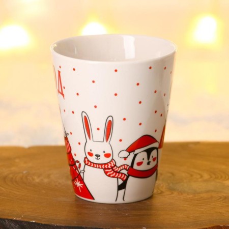 New Year's set, 300 ml mug, keychain, white color-6