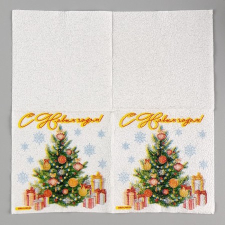 Paper napkins "New Year's tree", single -layer, 24 × 24 cm, set 20 pcs., For the New Year-5