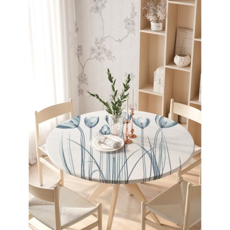 The tablecloth “water plant”, round, oxford, elastic band, size 140x140 cm, diameter 105-120 cm-2