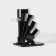 Kitchen “bend” kit, 5 objects: knives 7.5 cm, 10 cm, 13 cm, 15 cm, vegetable cleaning, on the stand, purple color