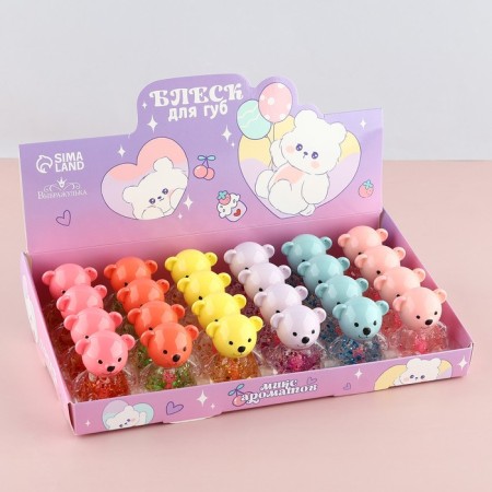 Lip gloss "Merry Bear", 10 g, mix-1