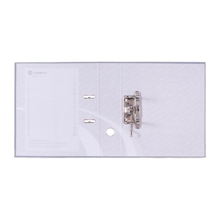 A4, 75 mm registrar, calligrata, PVC, metal edging, pocket for the spine, collected, gray-13