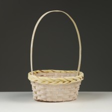 Wicker basket, d23 x 17 x 10/36 cm, yellow, bamboo