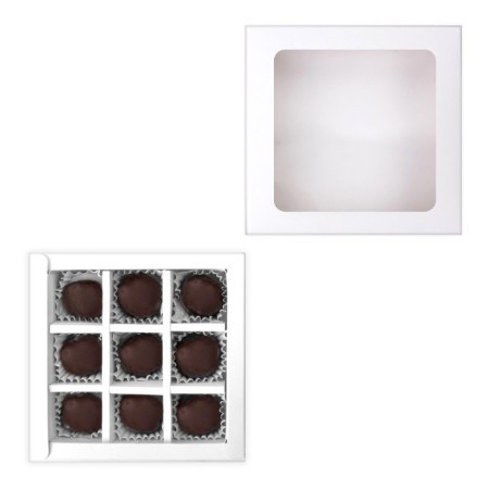 Folding box under 9 sweets, white, 13.8 x 13.8 x 3.8 cm-3