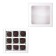 Folding box under 9 sweets, white, 13.8 x 13.8 x 3.8 cm
