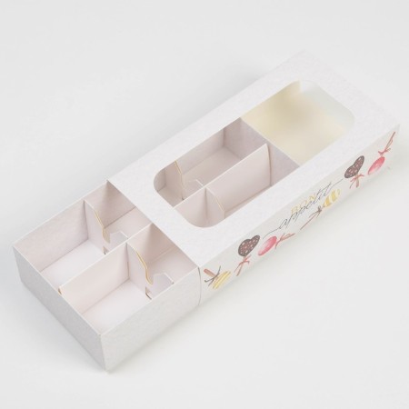 Box for 6 sweets, confectionery packaging "Bon Appetit", 10.2 x 20 x 5 cm-2