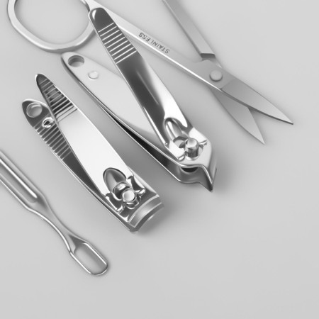 Manicure set "Meow", 7 objects, white color-2