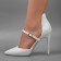 Shoe strap, artificial leather, 30 cm, 8 mm, 2 pcs, white color