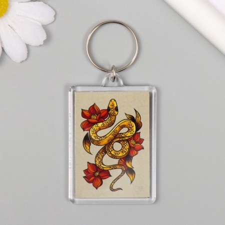 Acrylic key "Golden Snake" 3.5x5 cm-1