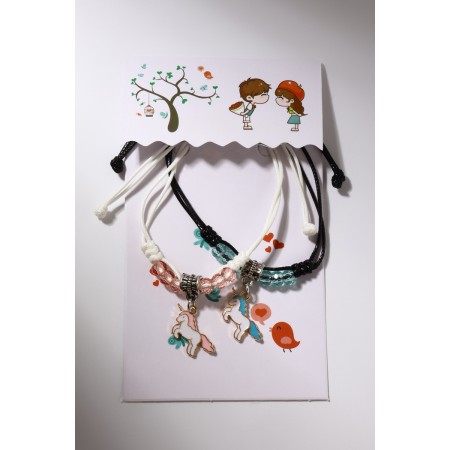 Bracelets "Demetrons" unicorns with beads, color, 8 cm-6