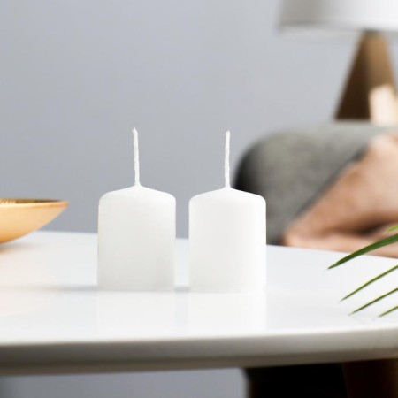 Set of candles - cylinders, 4x5 cm, set 2 pcs, white-1