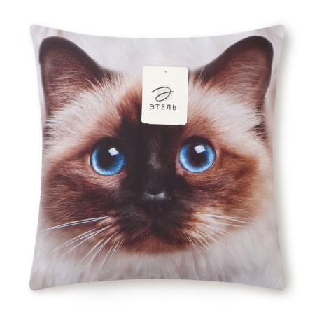 Decorative Ethel Pillow "Burmese cat" 40x40 cm, Gabardin, 100% p/e-5