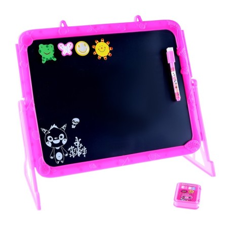 Board is double -sided, under a marker and chalk on stands (chalk, marker, magnets), mix-6