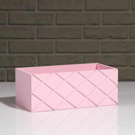 Wooden Kashpo "Hellas Big, Glass", Pink, 25 × 12.5 × 10 cm-1
