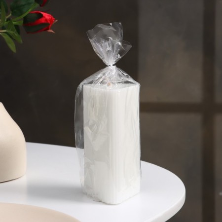 Decorative candle "Triangle with faces", 6x12 cm, white, 12 hours-2