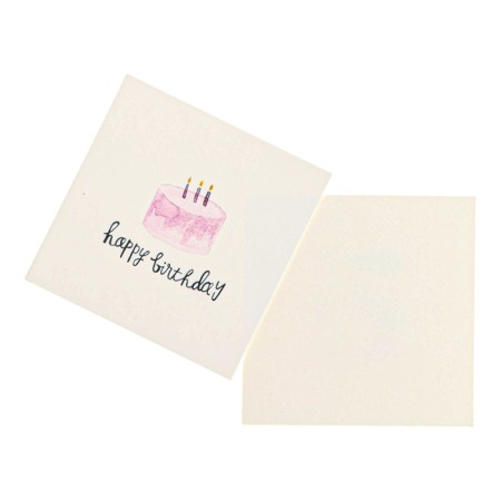 Mini-postcard "Happy Birthday!" Cake, 7 x 7 cm-1