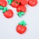 Decor for creativity plastic "Red apple with leaves" set of 10 pcs 3x1.7 cm