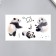 Tattoo on the body color phosphorus "dog/panda" mix 6x10.5 cm