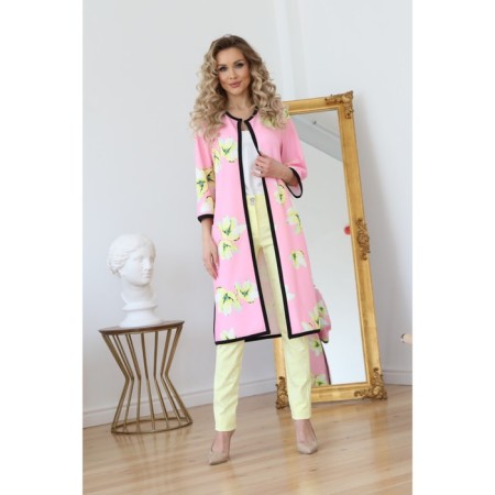 Cardigan female, size 42, white, pink color