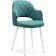 Stool on a metal frame Gutride metal/velor, white/green 51x56x82 cm
