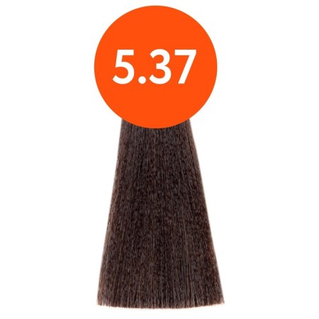 Cream-coloring hair permanent OLLIN Professional N-Joy, tone 5/37, light brown-haired brown-brown, 100 ml-1