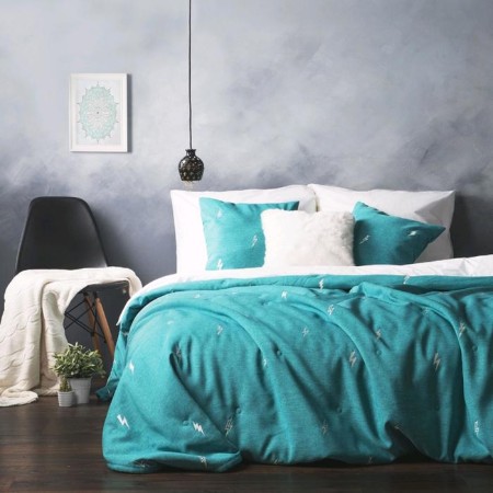 Set "Flash": a bedspread 160 x 220 cm, pillowcases 40 x 40 cm - 2 pcs, turquoise-1