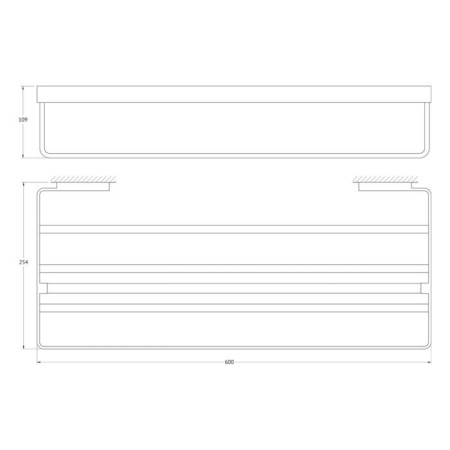 Shelf for towels with a bar 60 cm, chrome-1