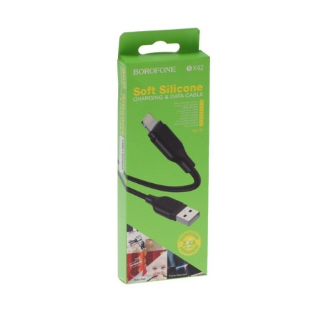 Cable Borofone BX42, Lightning - USB, 2.4 A, 1 m, TPE braid, black-5