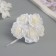 Decor for creativity "Camellia" White (1 set = 1 bouquet) in the bouquet 6 pcs 4x11 cm