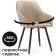 Slame Slam Metal Carcass stool, metal/velor, black/beige 53x64x83 cm